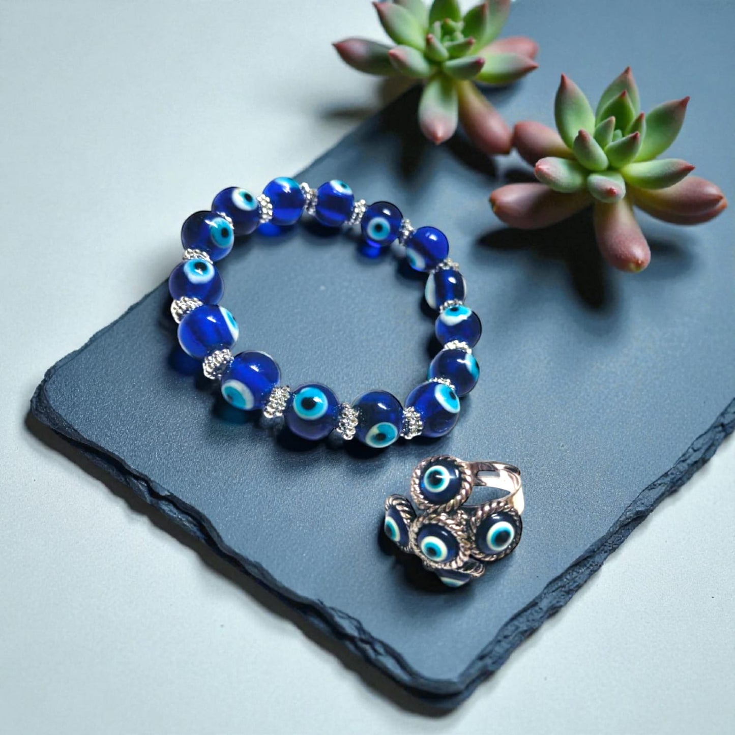 Hariaura - Combo of Evil Eye Ring & Bracelet