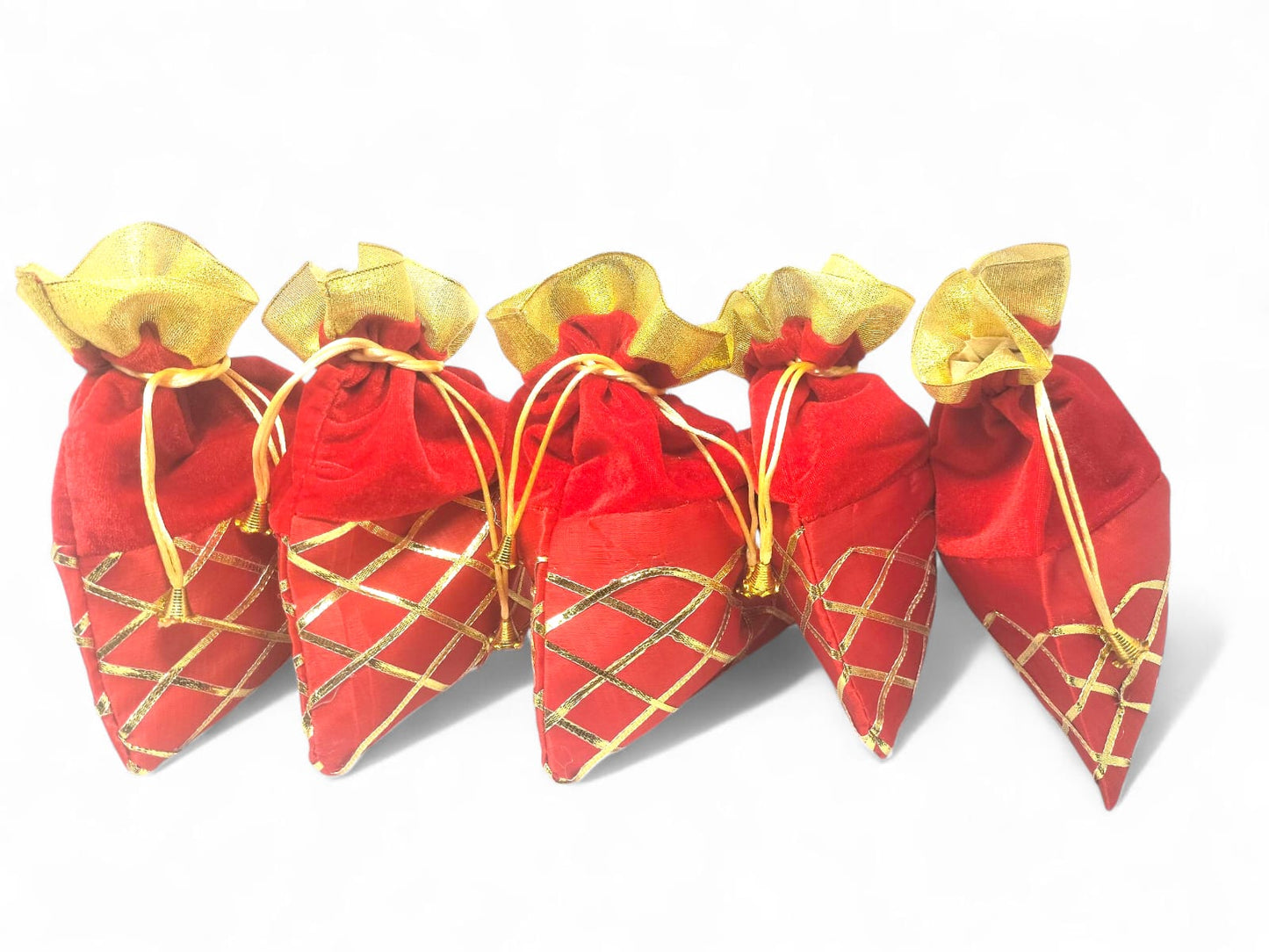 Hariaura Gota Velvet Potli Set-5 (7*5 inches)