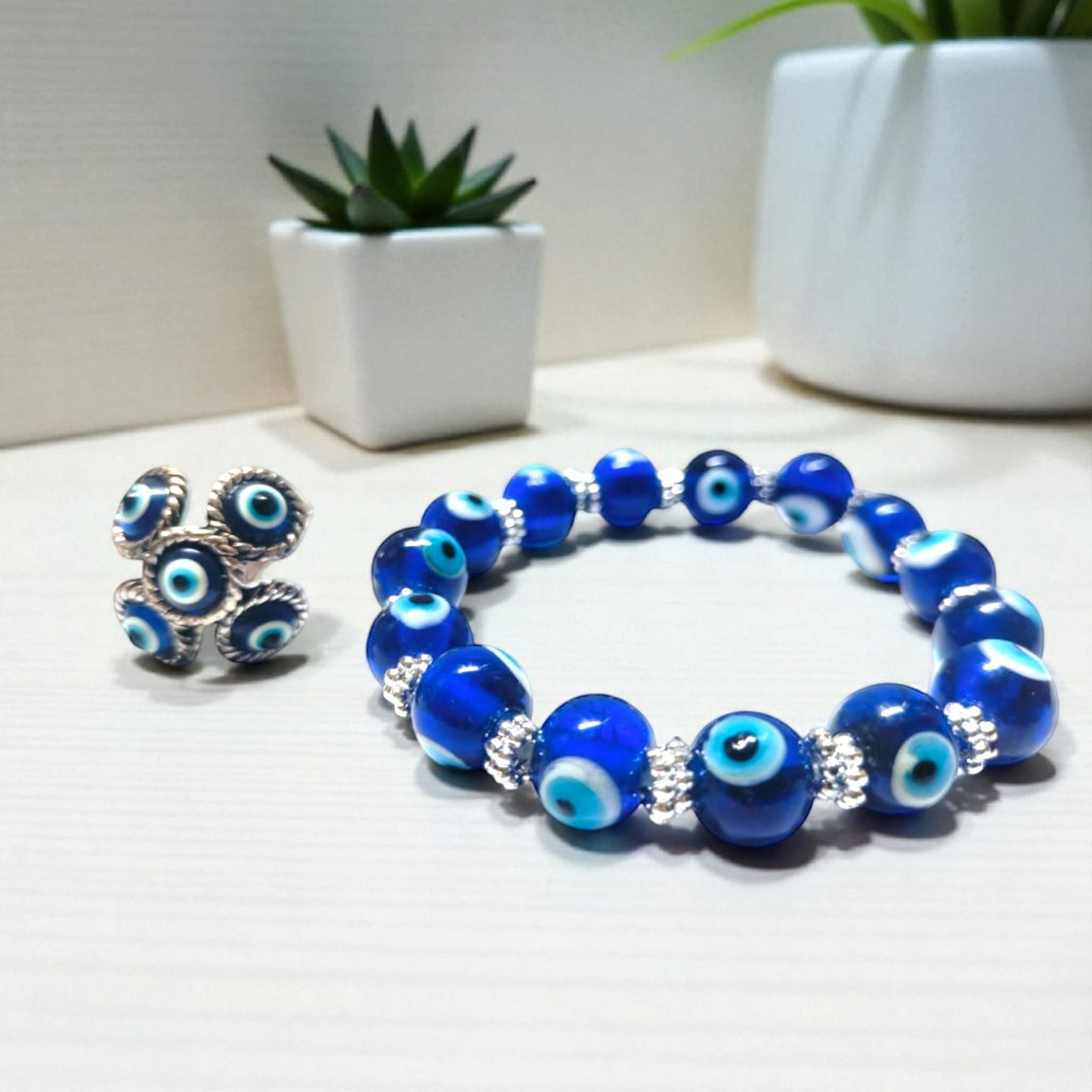 Hariaura - Combo of Evil Eye Ring & Bracelet