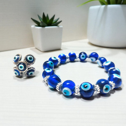 Hariaura - Combo of Evil Eye Ring & Bracelet
