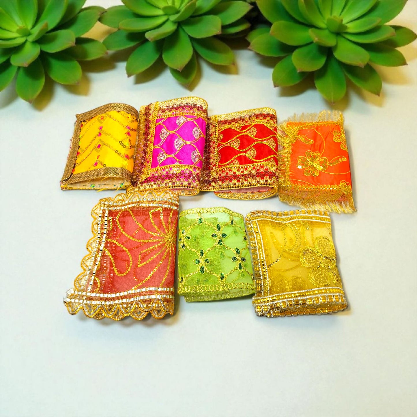 Hariaura Small Assorted Chunni - Set of 7