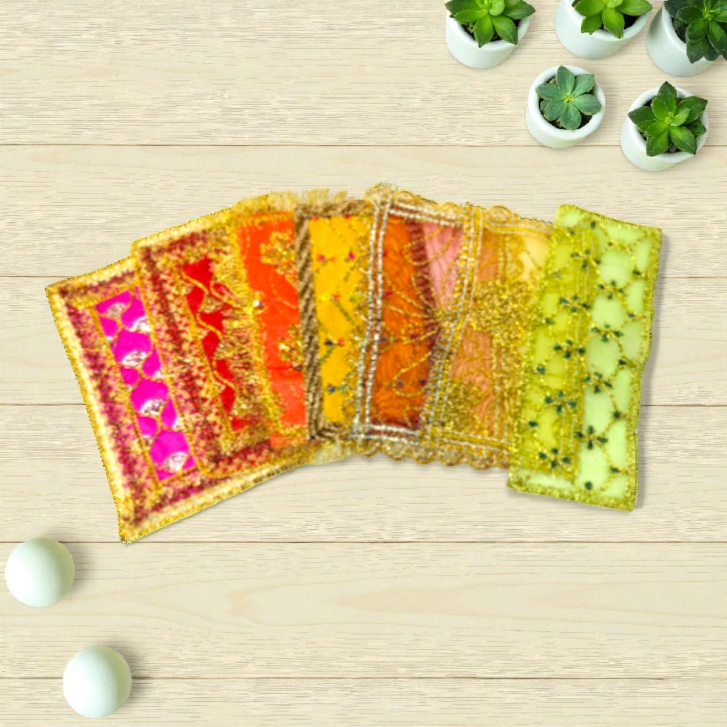 Hariaura Small Assorted Chunni - Set of 7